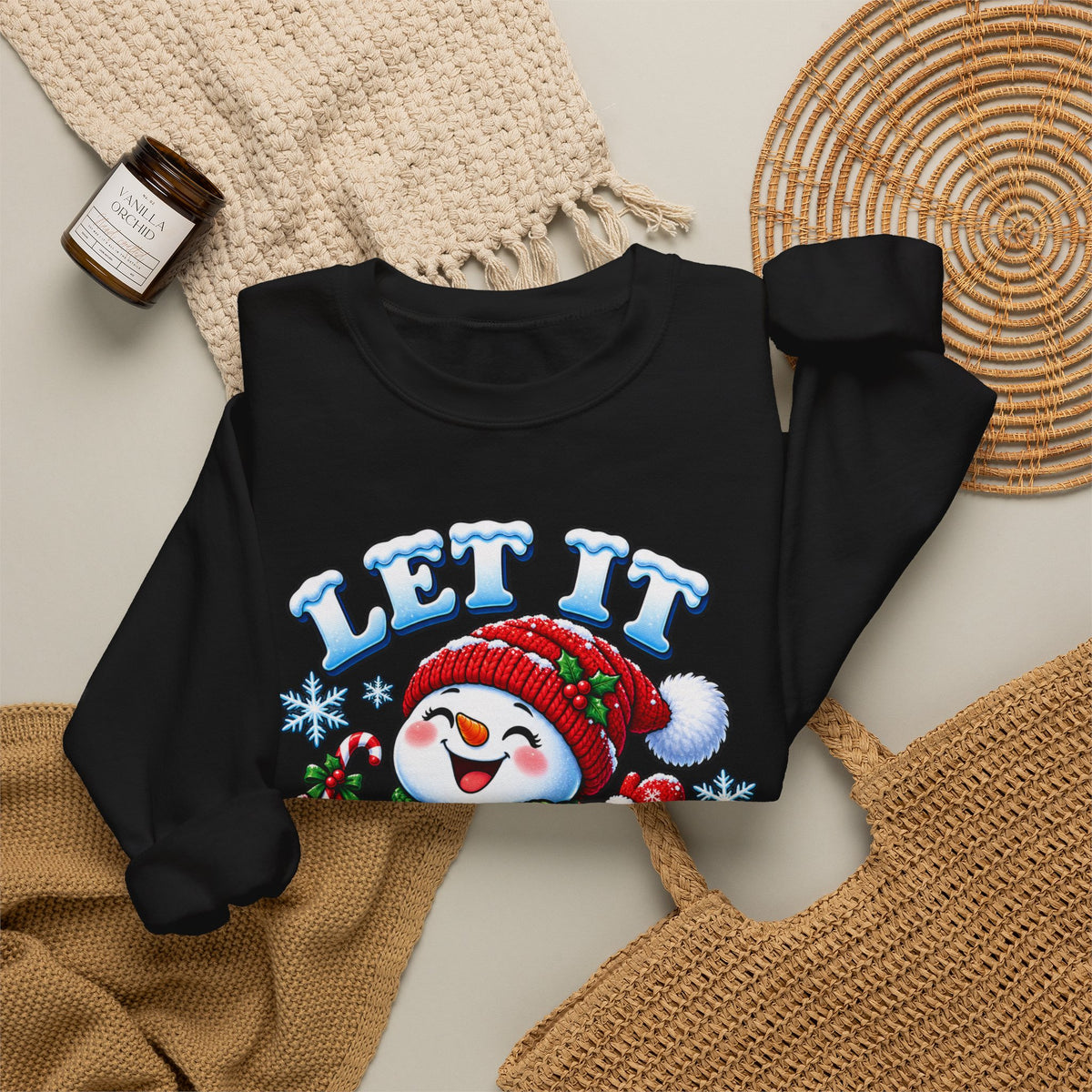 Let It Snow Snowman Christmas Crewneck Sweatshirt
