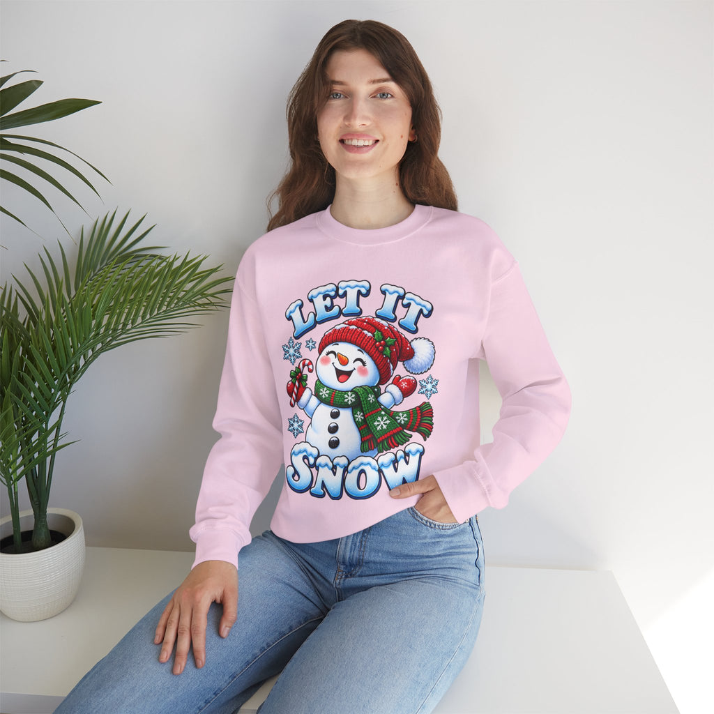 Let It Snow Snowman Christmas Crewneck Sweatshirt