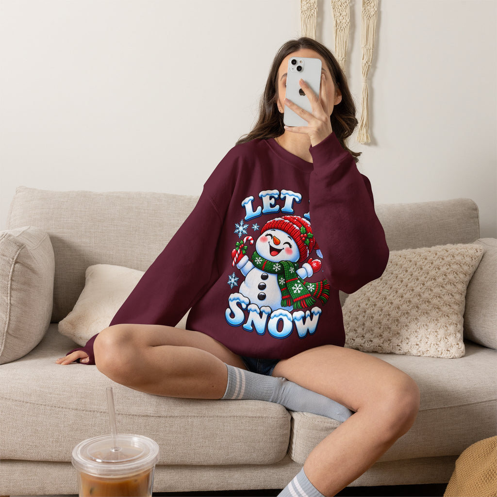 Let It Snow Snowman Christmas Crewneck Sweatshirt