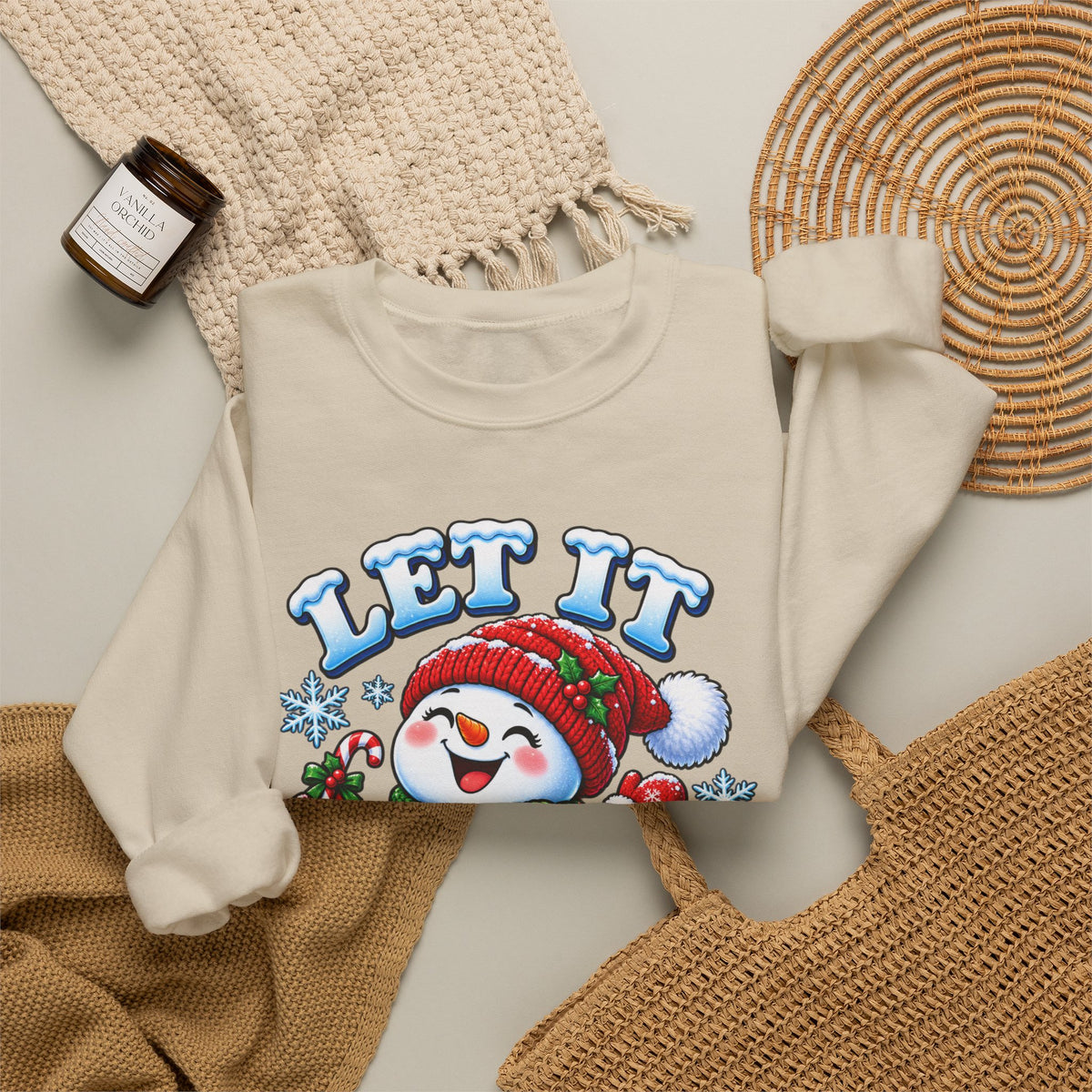 Let It Snow Snowman Christmas Crewneck Sweatshirt