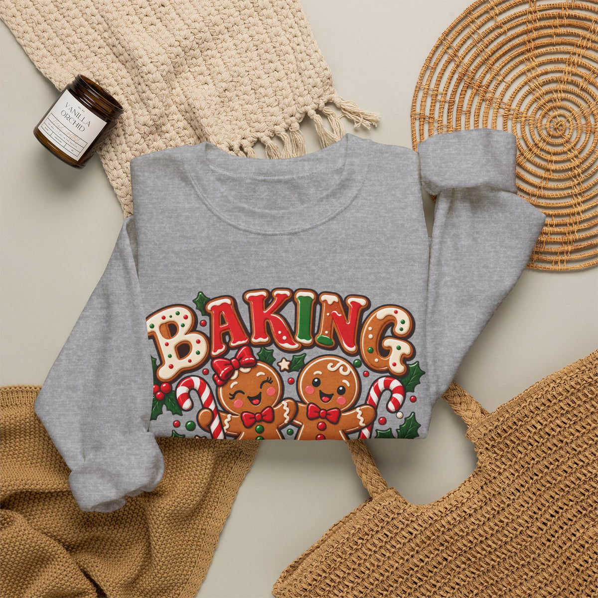 Baking Spirits Bright Christmas Gingerbread Crewneck Sweatshirt