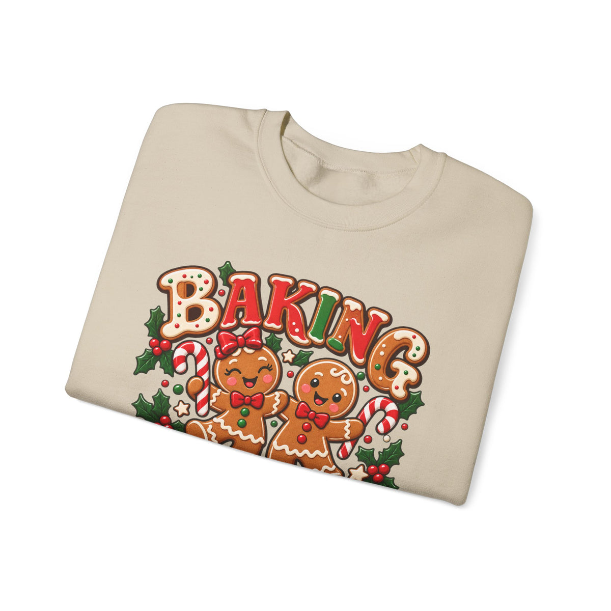 Baking Spirits Bright Christmas Gingerbread Crewneck Sweatshirt