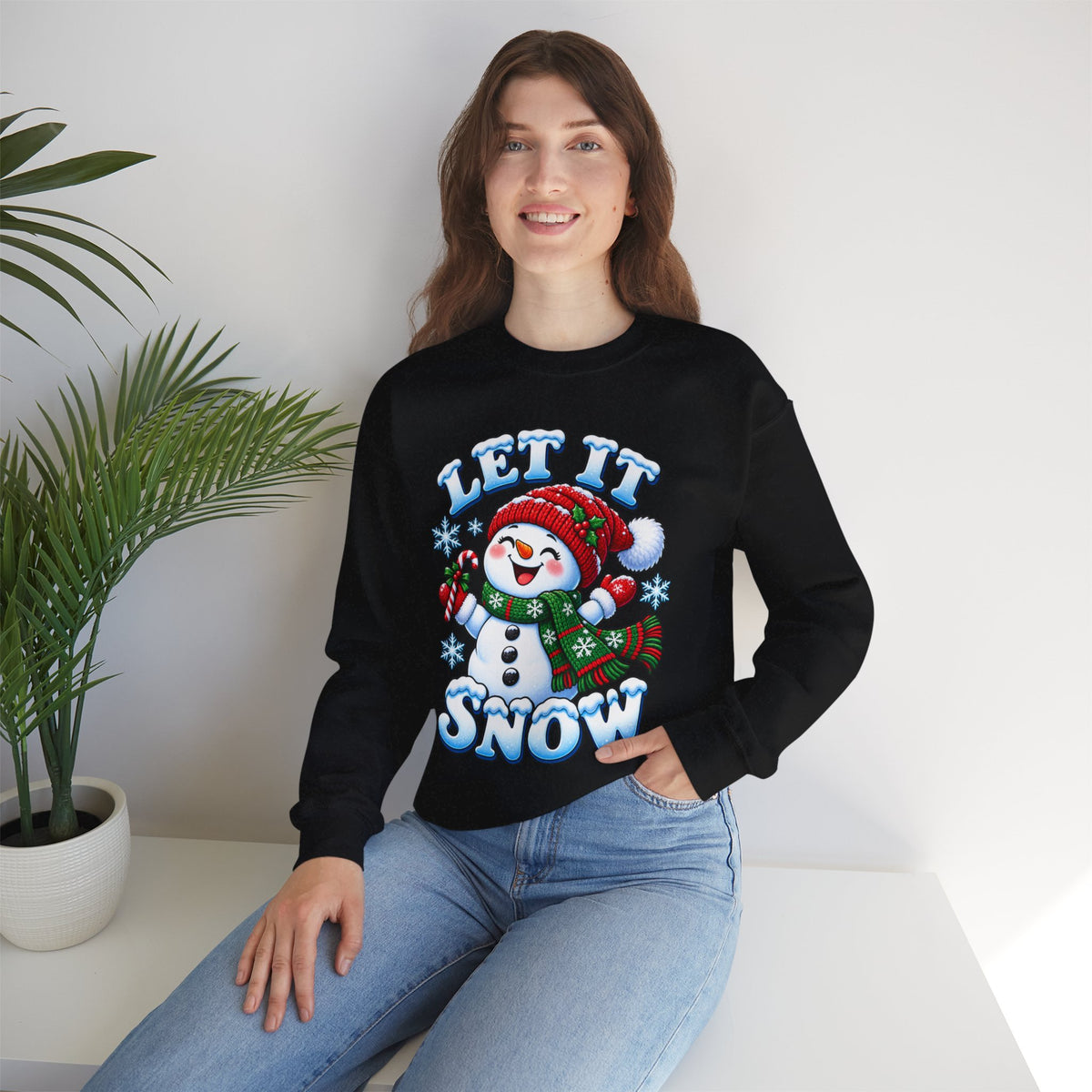 Let It Snow Snowman Christmas Crewneck Sweatshirt