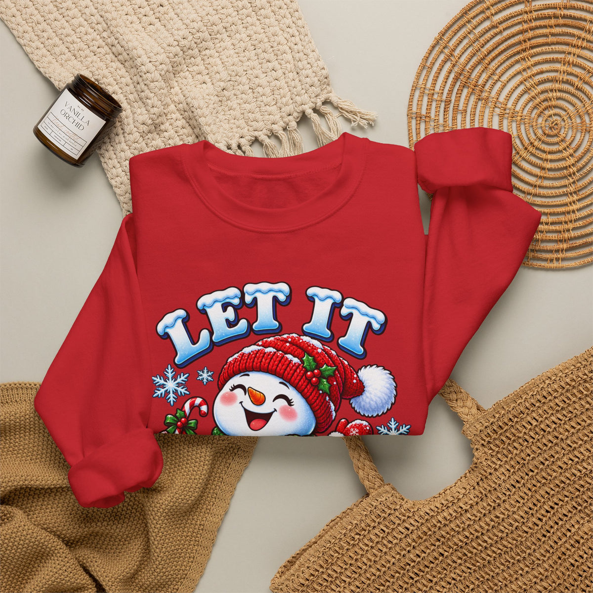 Let It Snow Snowman Christmas Crewneck Sweatshirt