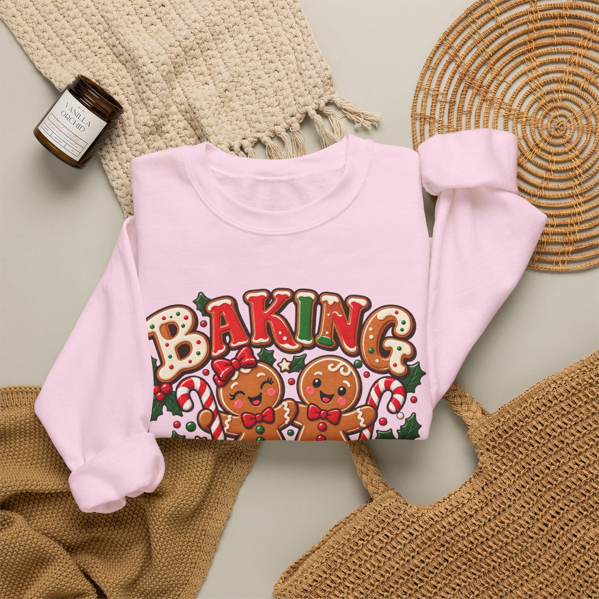 Baking Spirits Bright Christmas Gingerbread Crewneck Sweatshirt