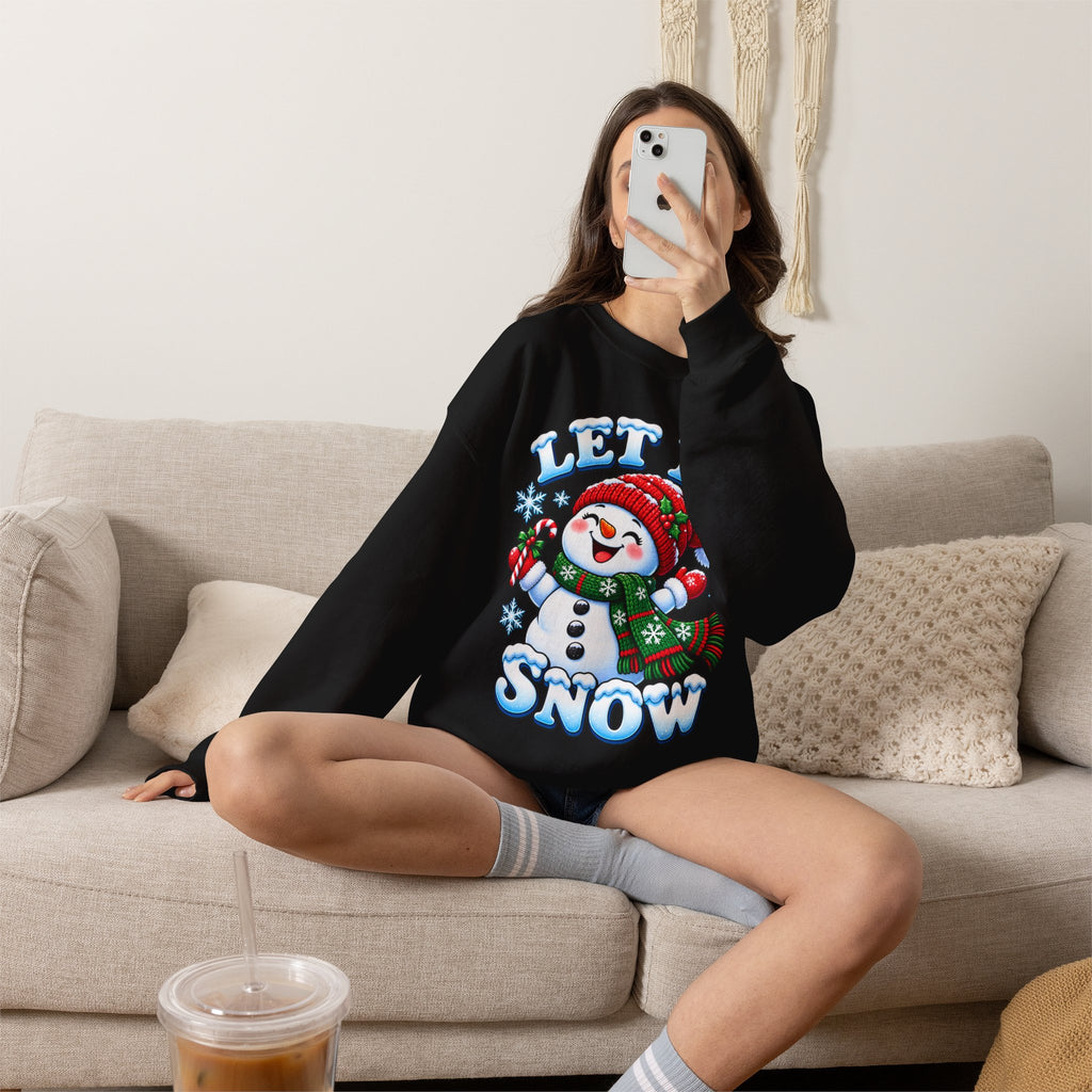 Let It Snow Snowman Christmas Crewneck Sweatshirt