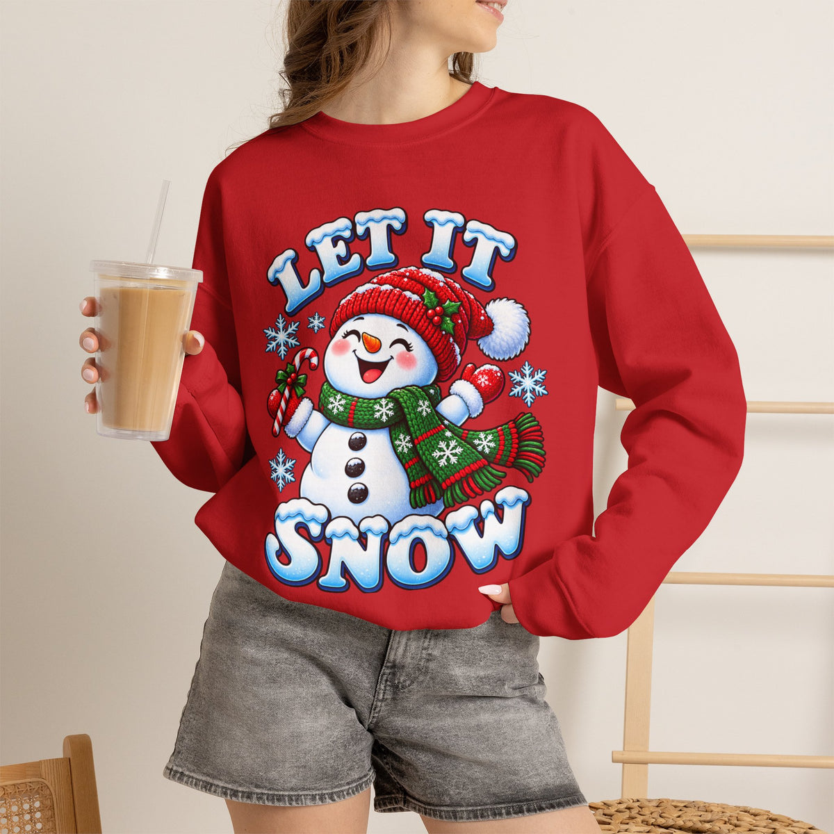 Let It Snow Snowman Christmas Crewneck Sweatshirt