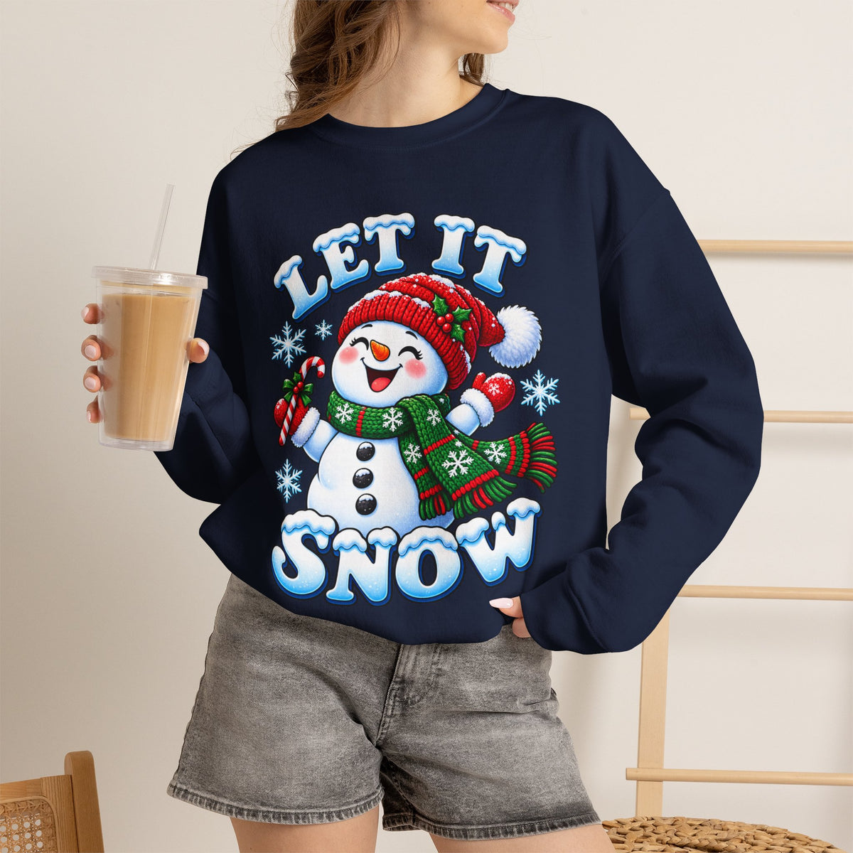 Let It Snow Snowman Christmas Crewneck Sweatshirt