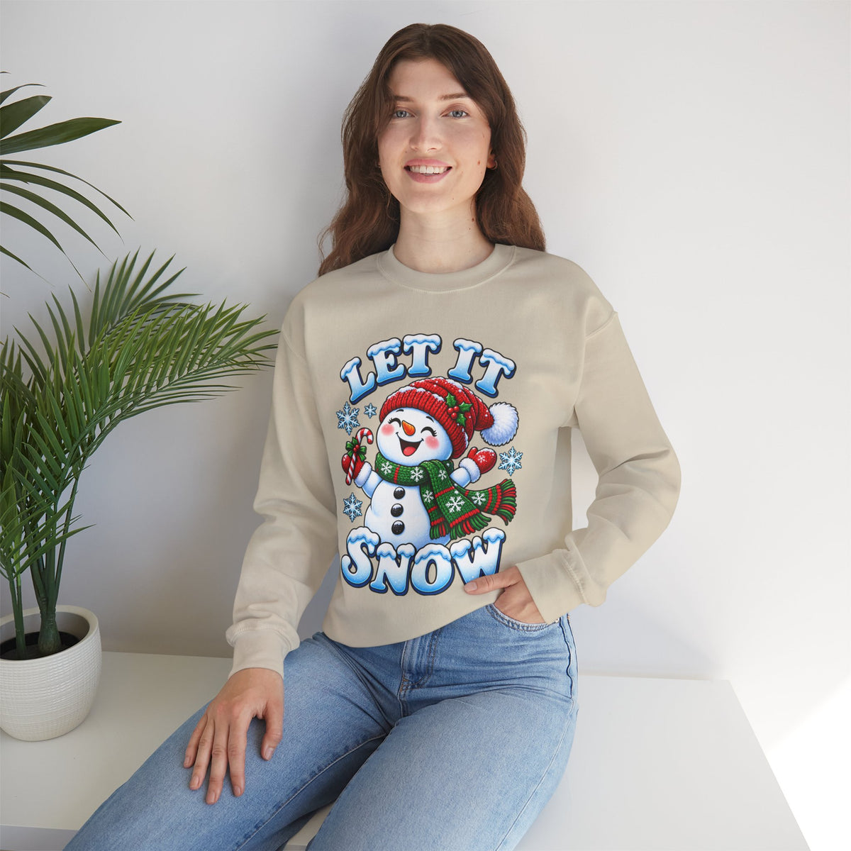 Let It Snow Snowman Christmas Crewneck Sweatshirt