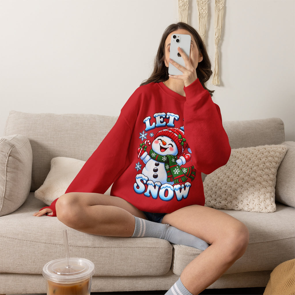 Let It Snow Snowman Christmas Crewneck Sweatshirt