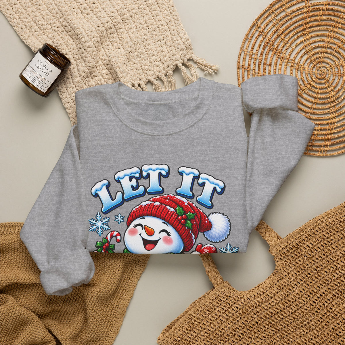 Let It Snow Snowman Christmas Crewneck Sweatshirt