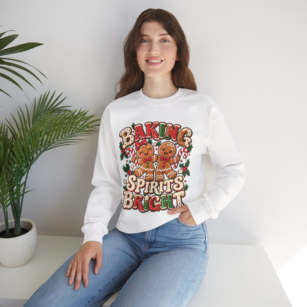 Baking Spirits Bright Christmas Gingerbread Crewneck Sweatshirt