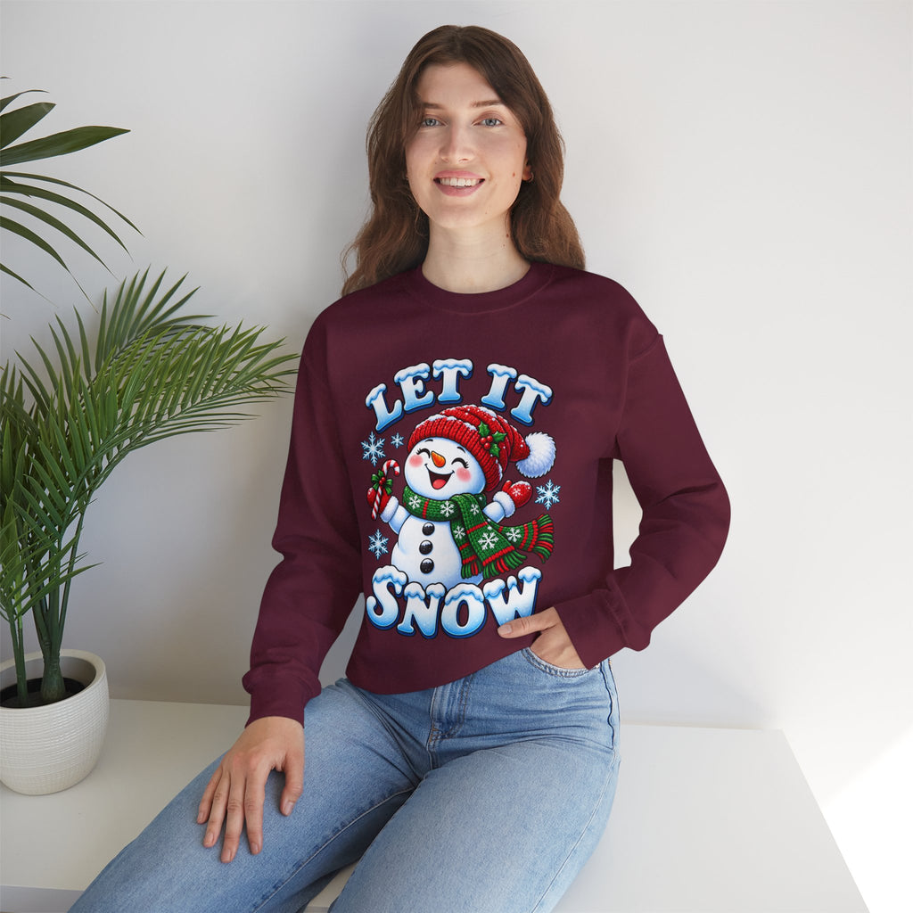 Let It Snow Snowman Christmas Crewneck Sweatshirt