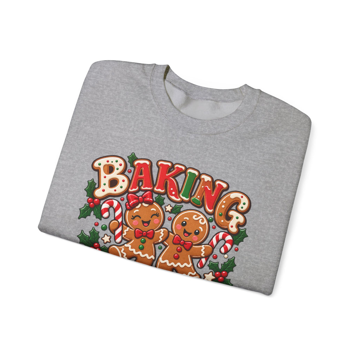 Baking Spirits Bright Christmas Gingerbread Crewneck Sweatshirt