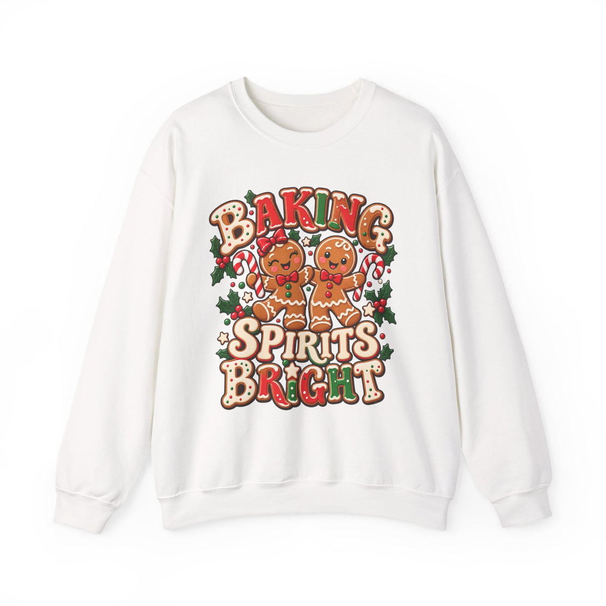 Baking Spirits Bright Christmas Gingerbread Crewneck Sweatshirt