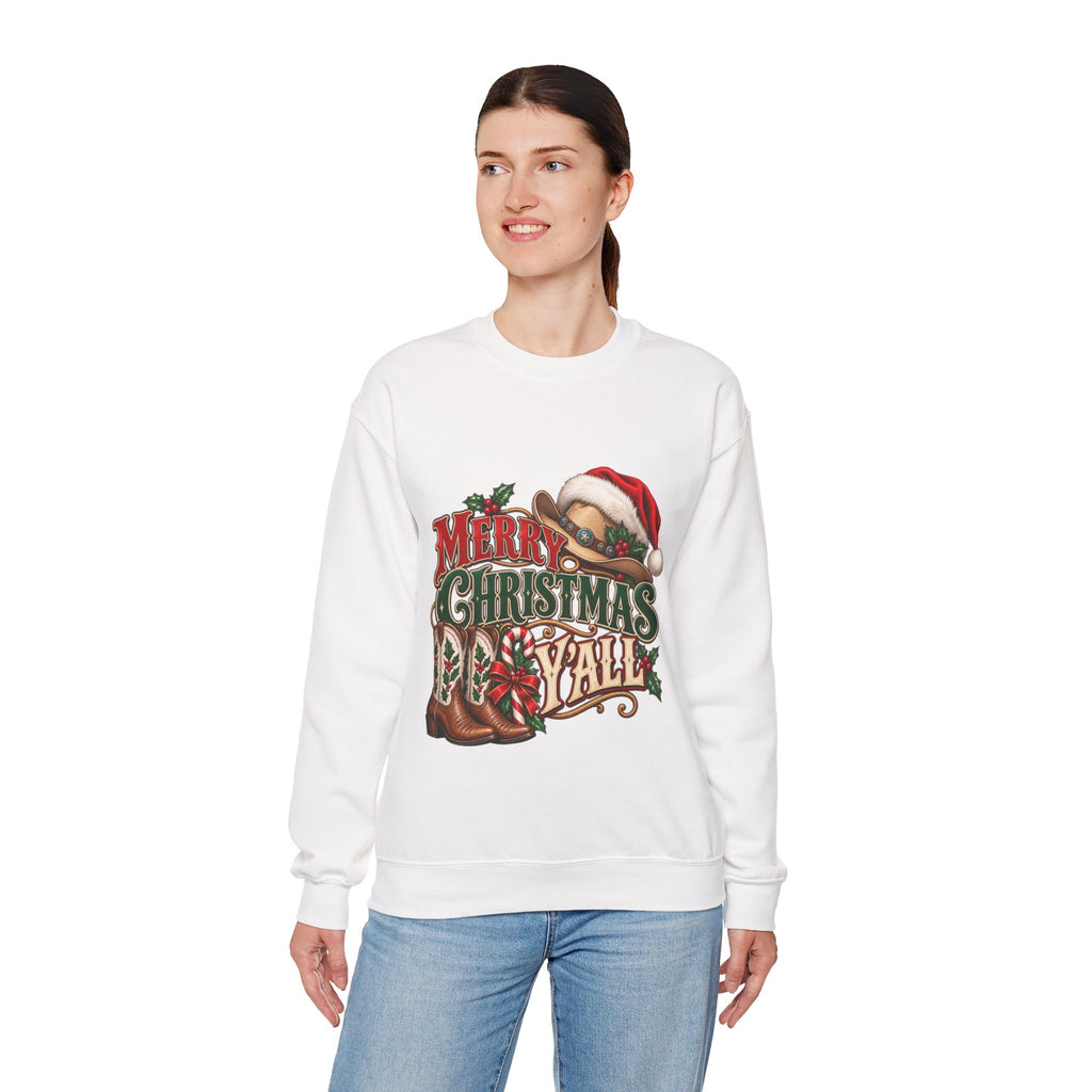 Merry Christmas Y’all Santa Crewneck Sweatshirt