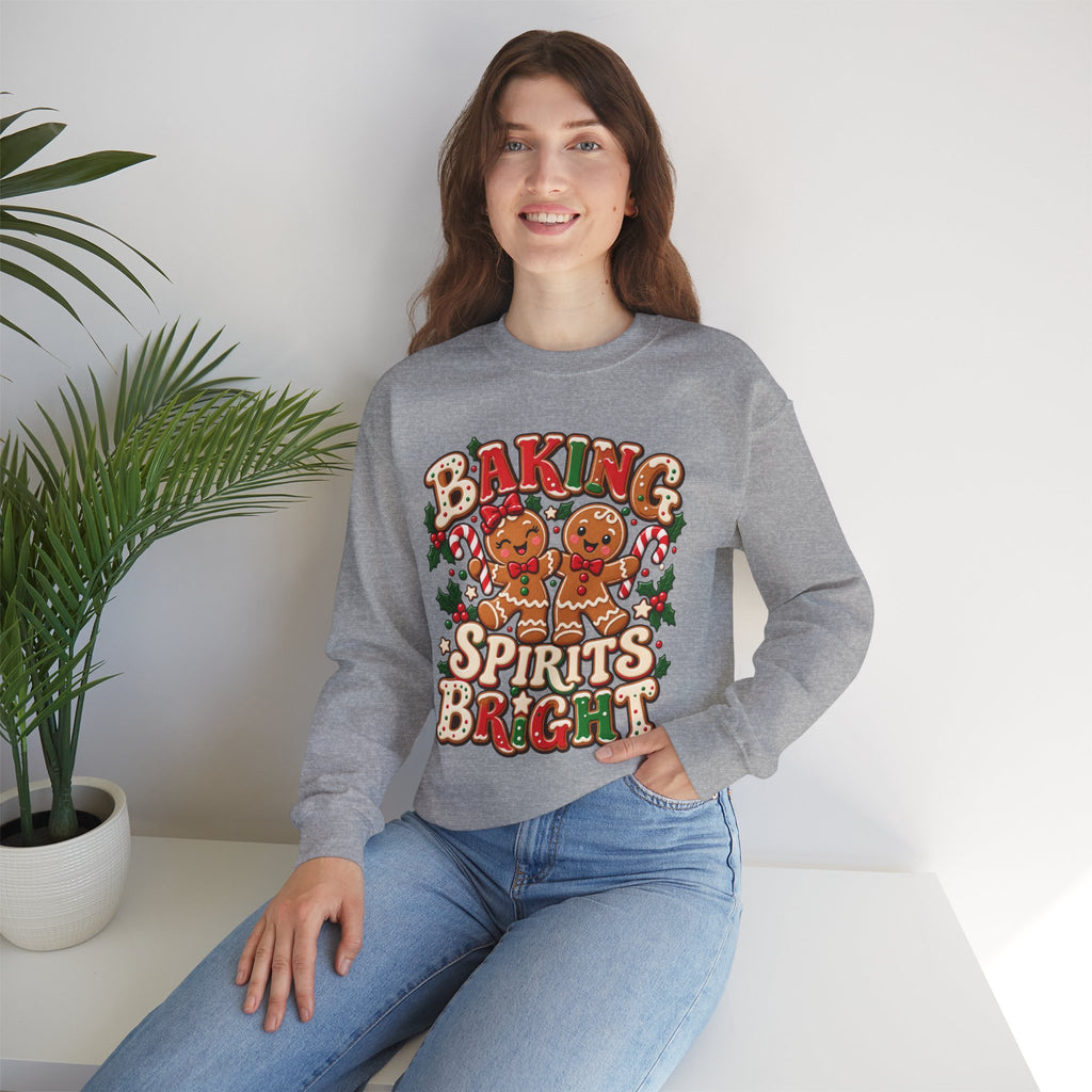 Baking Spirits Bright Christmas Gingerbread Crewneck Sweatshirt