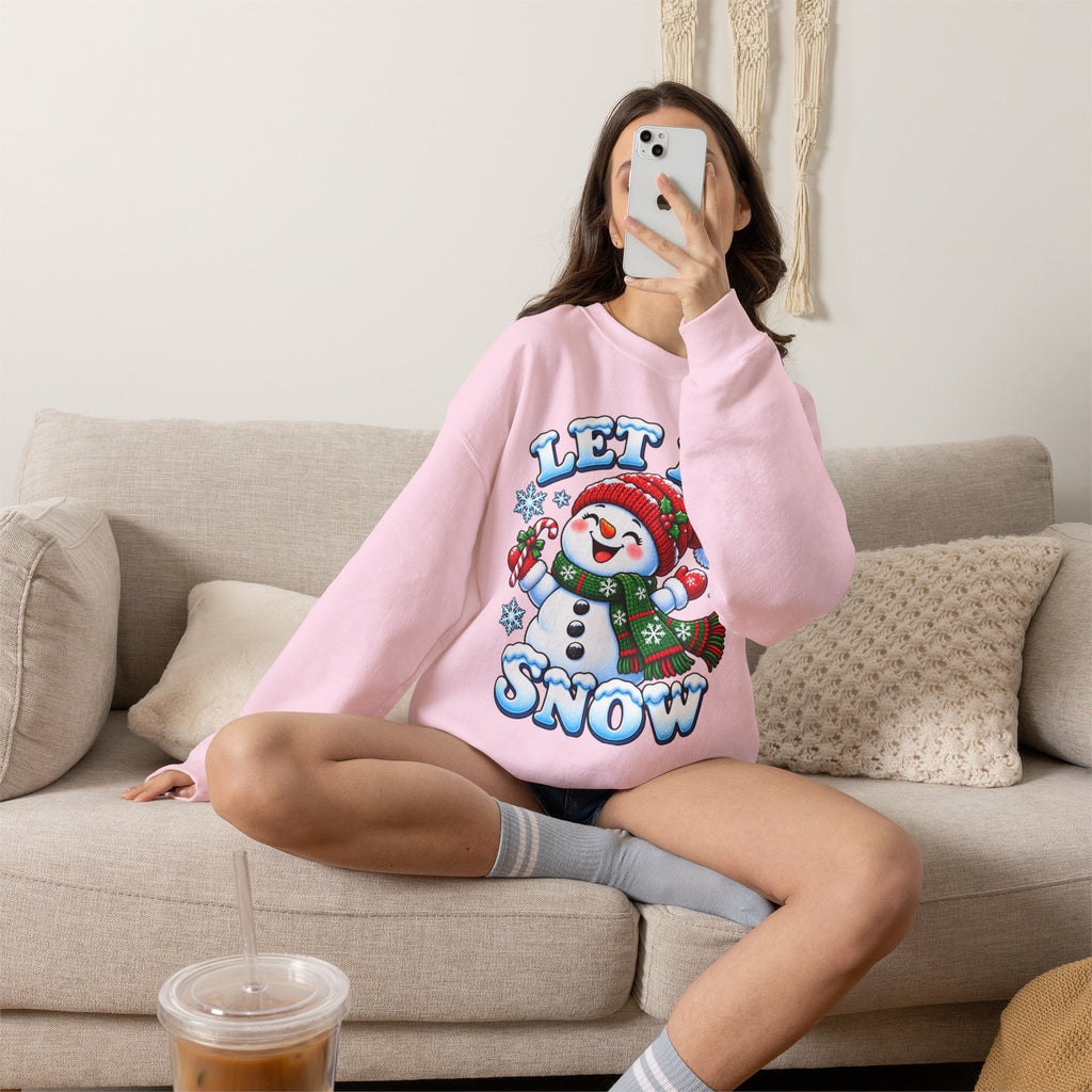 Let It Snow Snowman Christmas Crewneck Sweatshirt