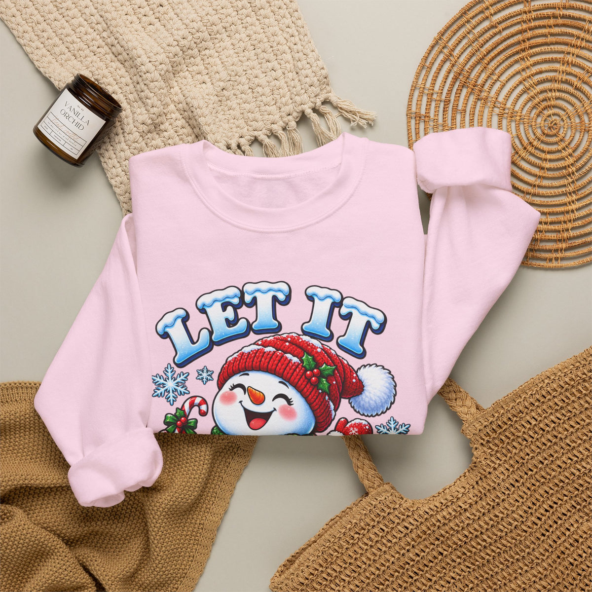 Let It Snow Snowman Christmas Crewneck Sweatshirt