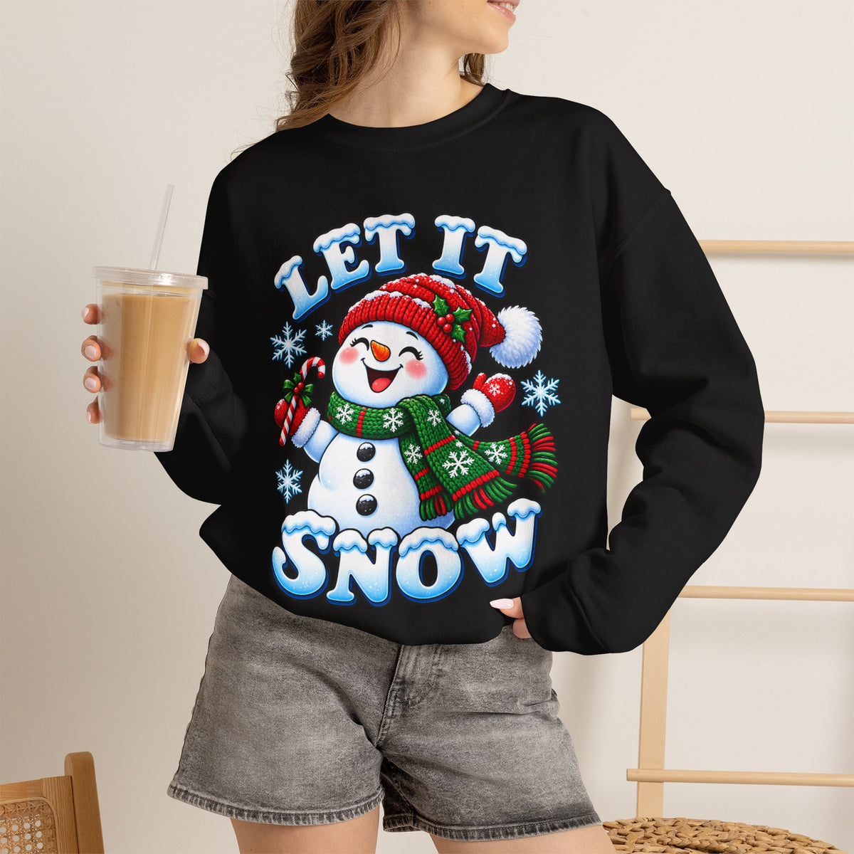 Let It Snow Snowman Christmas Crewneck Sweatshirt