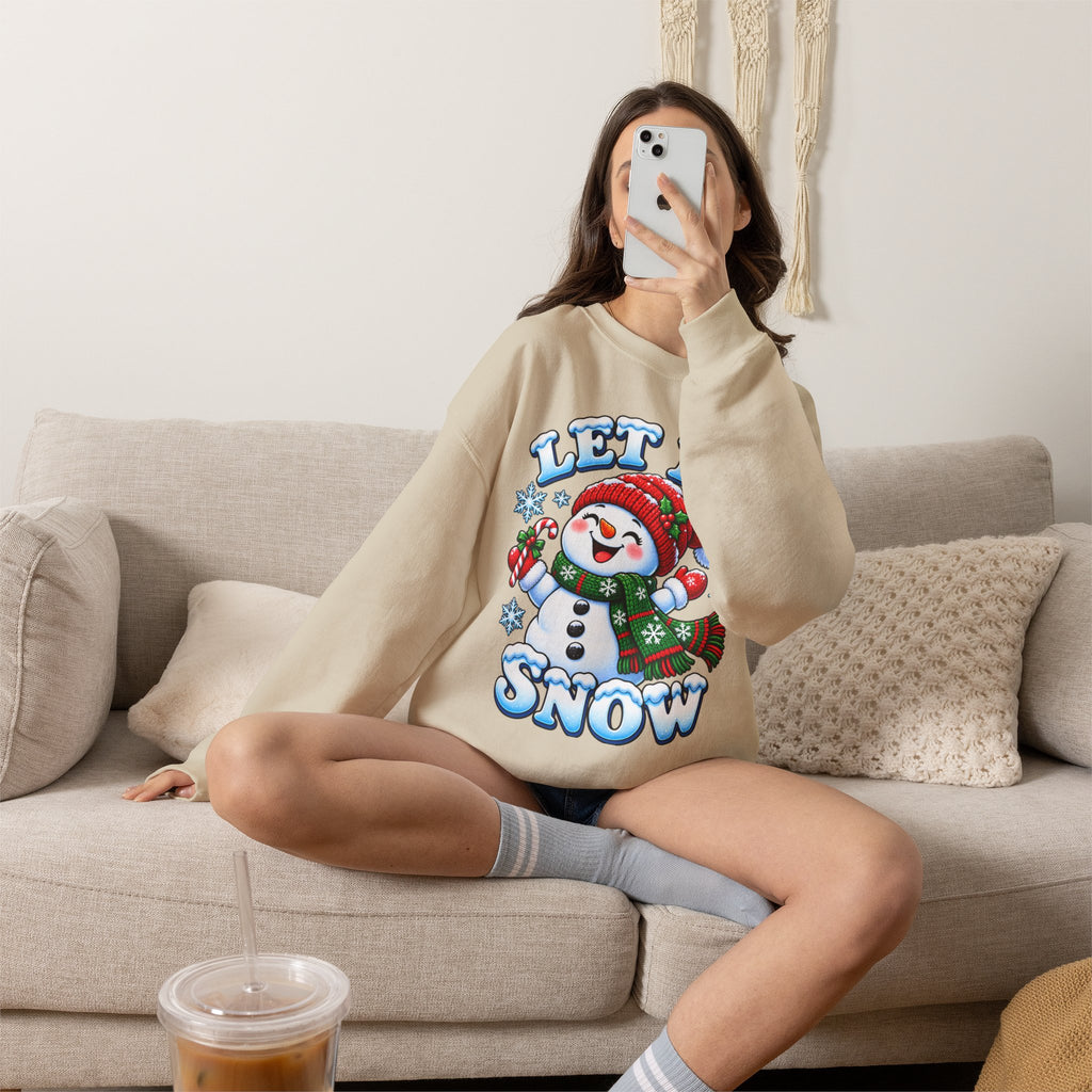 Let It Snow Snowman Christmas Crewneck Sweatshirt