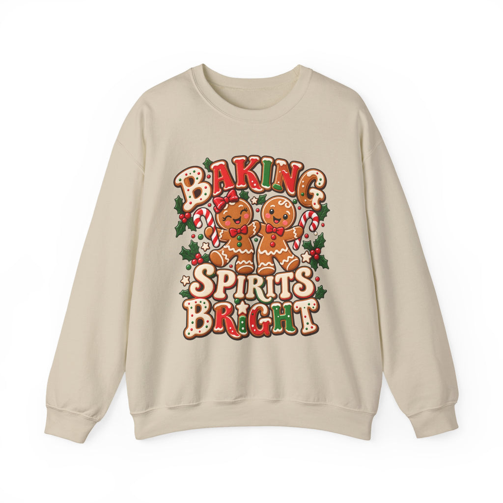 Baking Spirits Bright Christmas Gingerbread Crewneck Sweatshirt