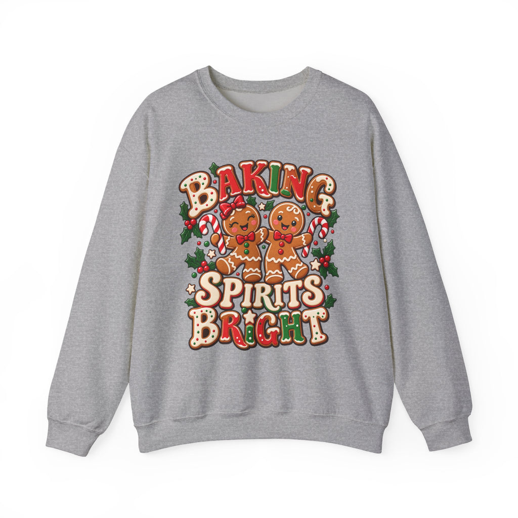 Baking Spirits Bright Christmas Gingerbread Crewneck Sweatshirt