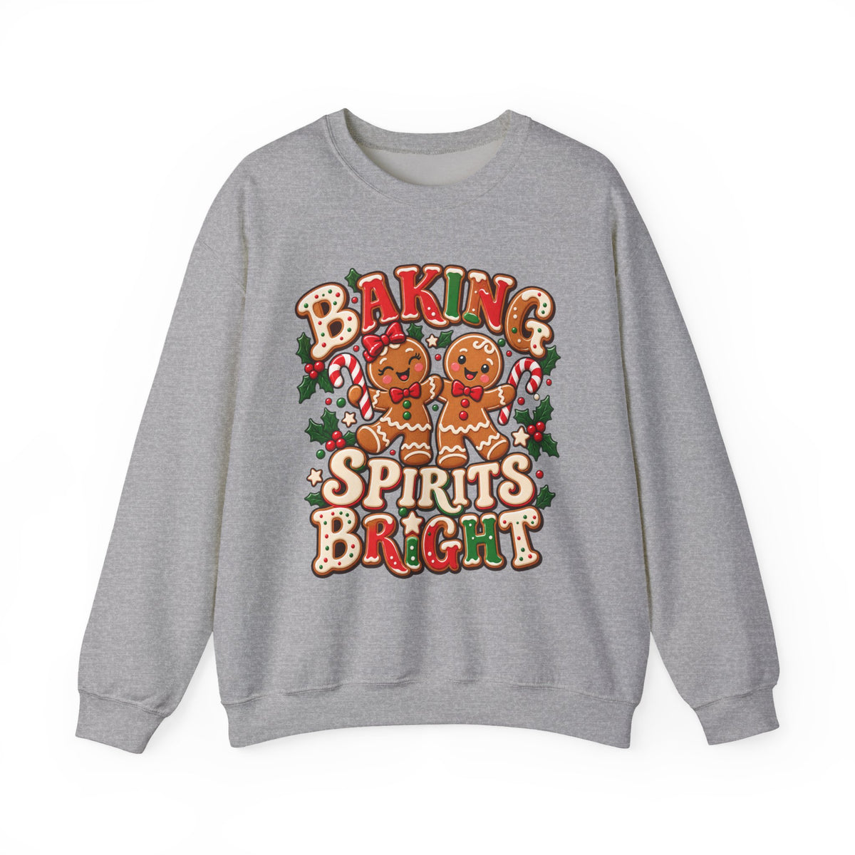 Baking Spirits Bright Christmas Gingerbread Crewneck Sweatshirt